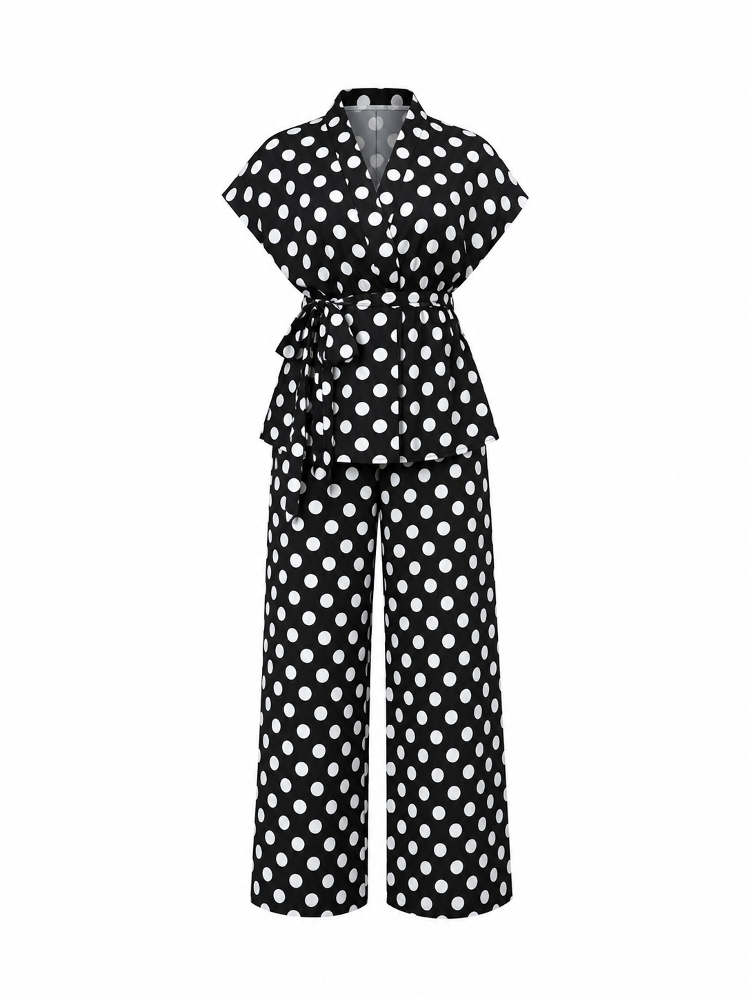 Polka Dot Wrap Suit