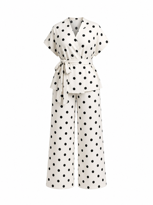 Polka Dot Wrap Suit