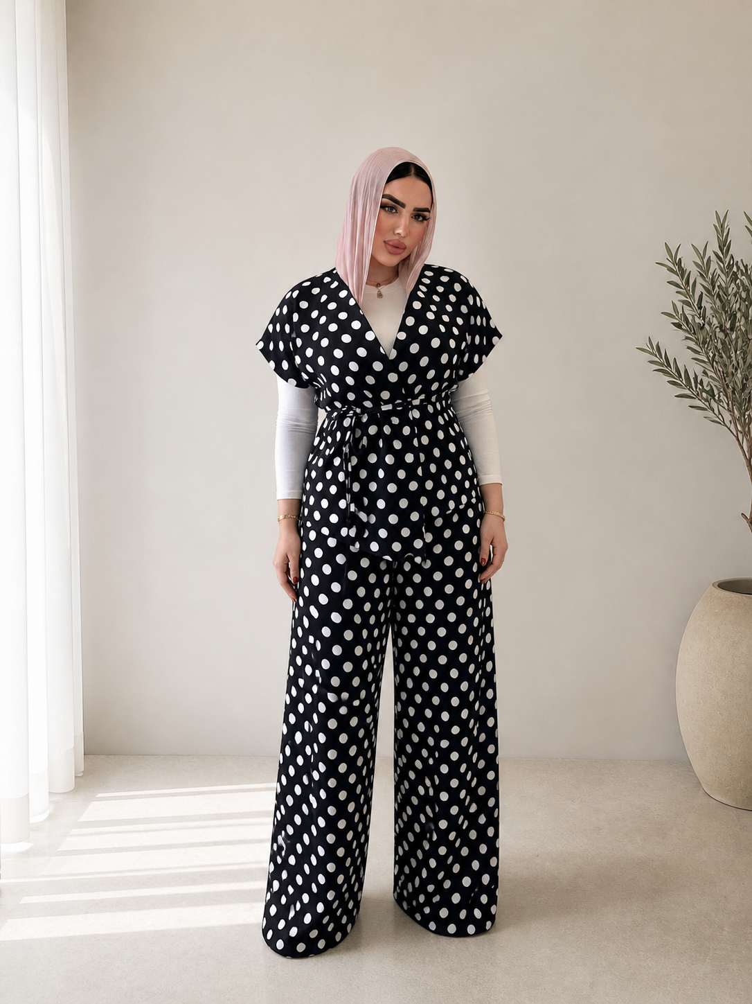 Polka Dot Wrap Suit