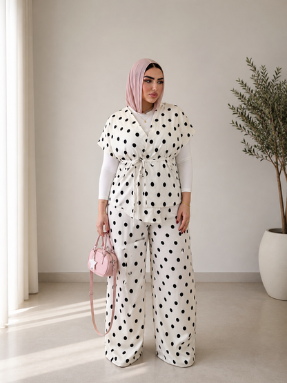 Polka Dot Wrap Suit