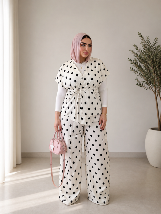 Polka Dot Wrap Suit